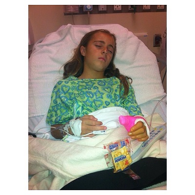 Demi during her accident 